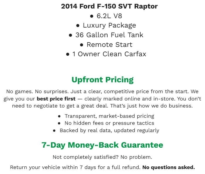 2014 Ford F-150 4WD SuperCrew 145 SVT Raptor