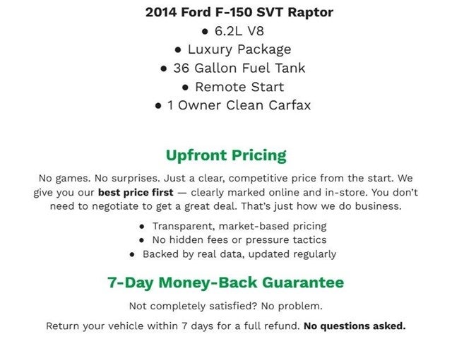 2014 Ford F-150 4WD SuperCrew 145 SVT Raptor