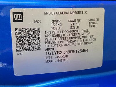 2024 Chevrolet Corvette 2dr Stingray Cpe w/2LT