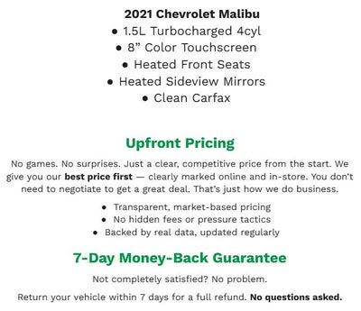 2021 Chevrolet Malibu 4dr Sdn LT