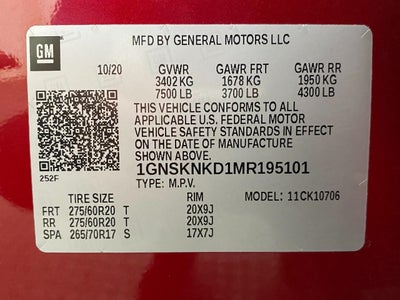 2021 Chevrolet Tahoe 4WD 4dr LT