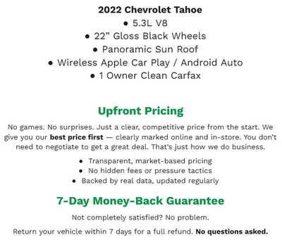 2022 Chevrolet Tahoe 4WD 4dr LT
