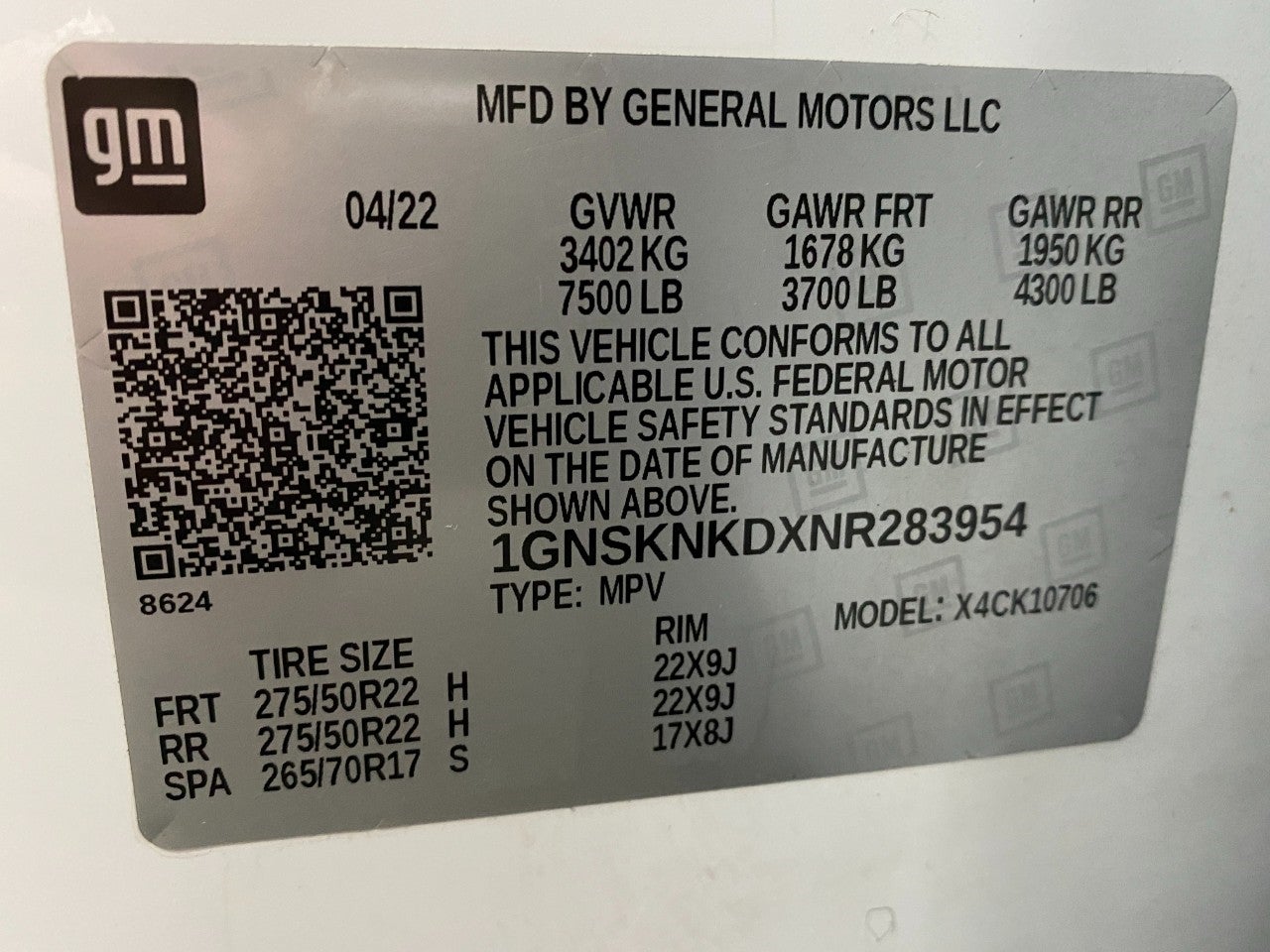 2022 Chevrolet Tahoe 4WD 4dr LT