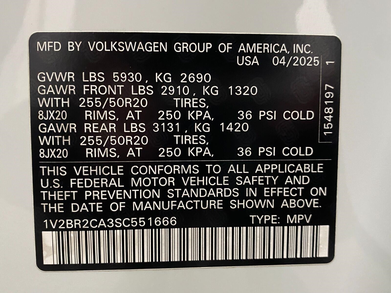 2025 Volkswagen Atlas 2.0T SEL 4MOTION