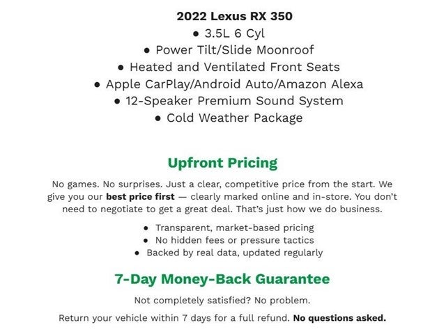 2022 Lexus RX RX 350 AWD