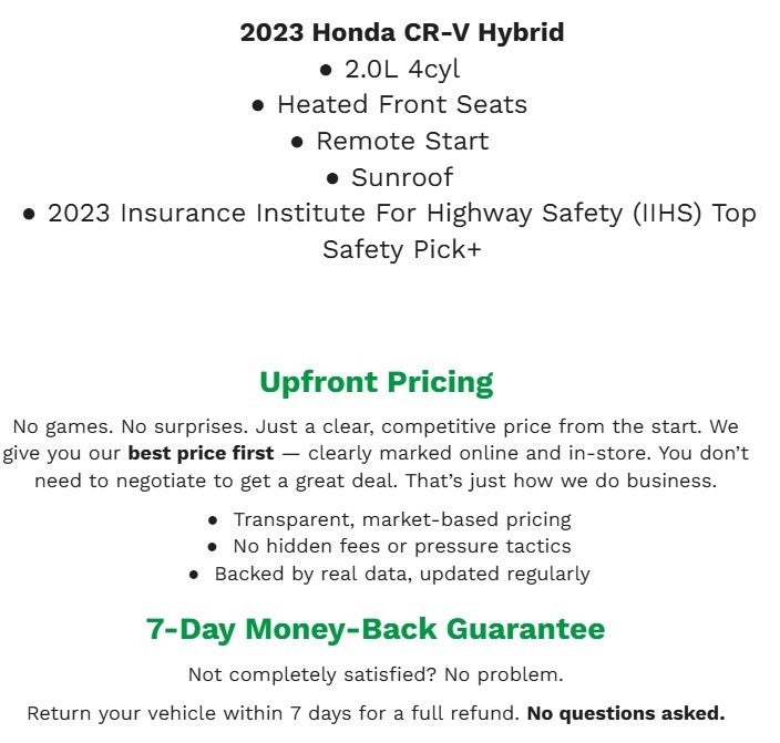 2023 Honda CR-V Hybrid Sport AWD