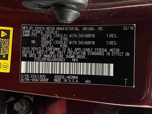 2018 Toyota Highlander XLE V6 AWD