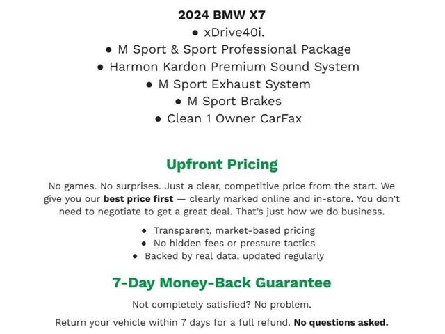 2024 BMW X7 xDrive40i Sports Activity Vehicle