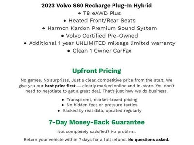 2023 Volvo S60 Recharge Plug-In Hybrid T8 eAWD PHEV Plus Dark Theme