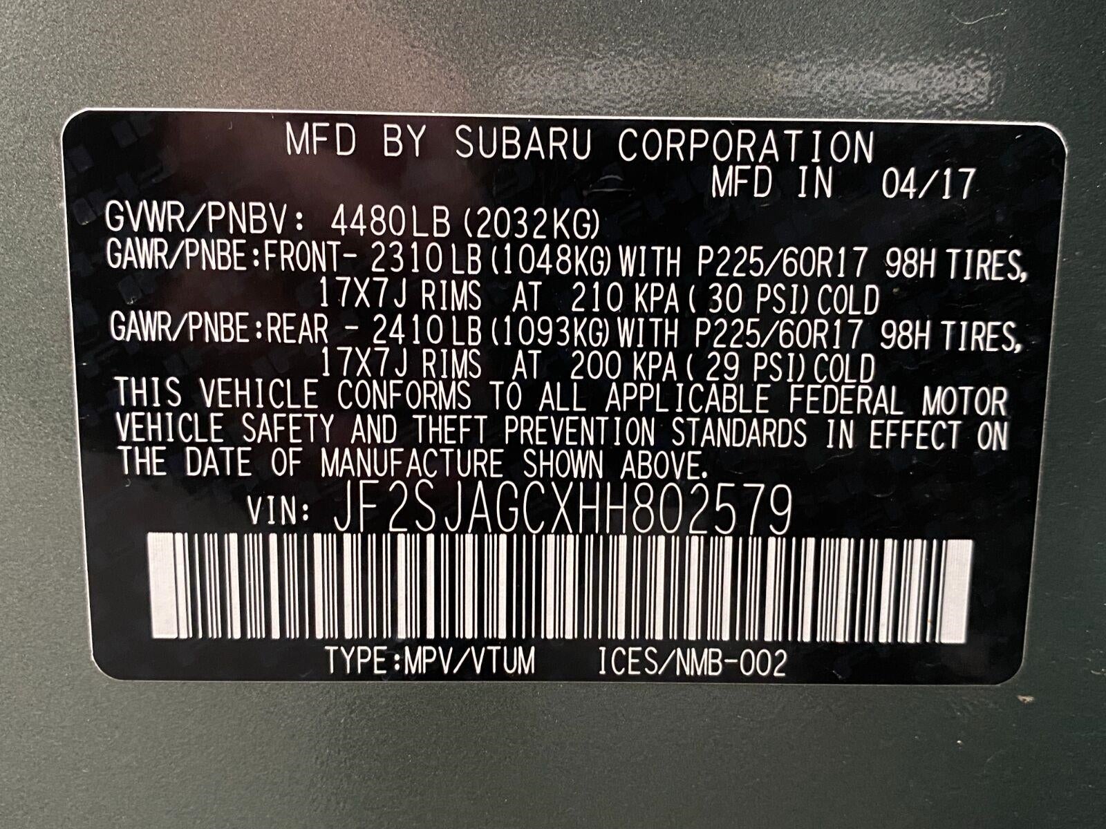 2017 Subaru Forester 2.5i Premium CVT