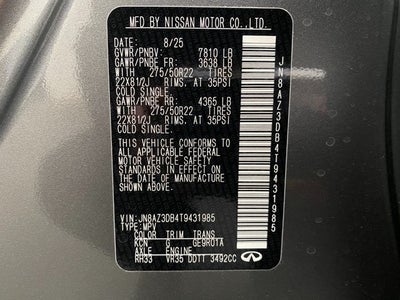 2026 INFINITI QX80 SPORT AWD