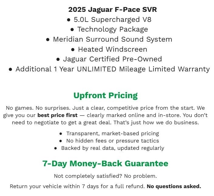 2025 Jaguar F-PACE SVR 575 Edition AWD