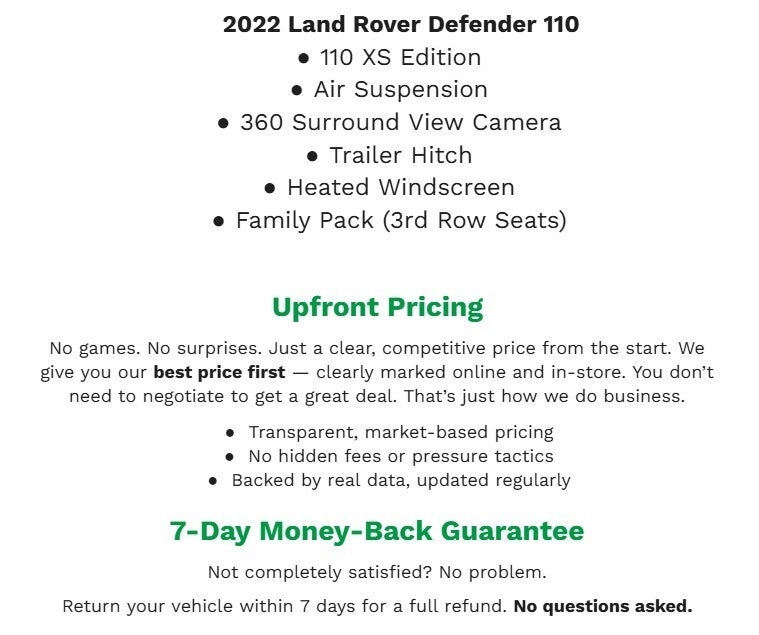 2022 Land Rover Defender 110 XS Edition AWD