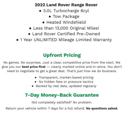 2022 Land Rover Range Rover Westminster SWB