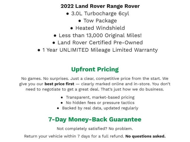 2022 Land Rover Range Rover Westminster SWB