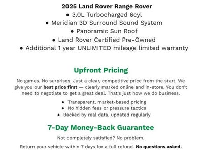 2025 Land Rover Range Rover P400 SE SWB