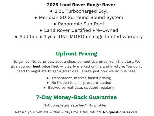 2025 Land Rover Range Rover P400 SE SWB