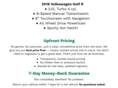2018 Volkswagen Golf R 2.0T Manual w/DCC/Nav