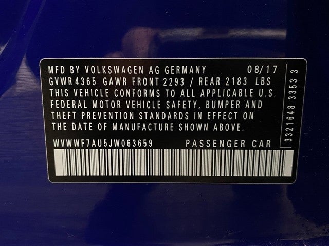 2018 Volkswagen Golf R 2.0T Manual w/DCC/Nav