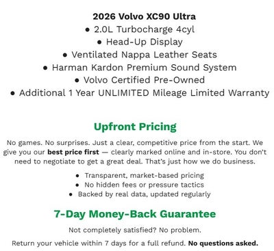 2026 Volvo XC90 B6 AWD Ultra 7-Seater