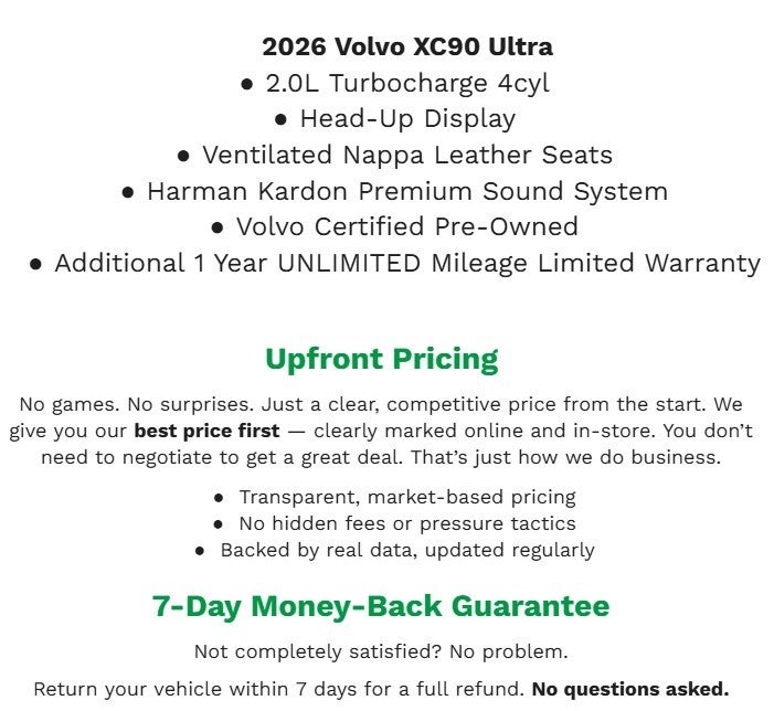 2026 Volvo XC90 B6 AWD Ultra 7-Seater