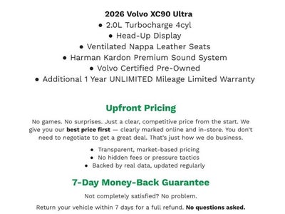 2026 Volvo XC90 B6 AWD Ultra 7-Seater