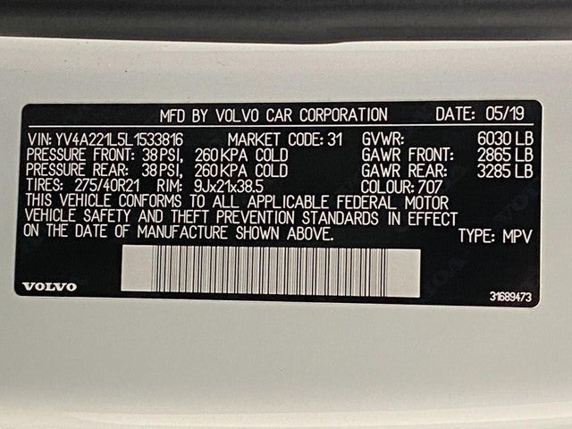 2020 Volvo XC90 T6 AWD Inscription 6 Passenger