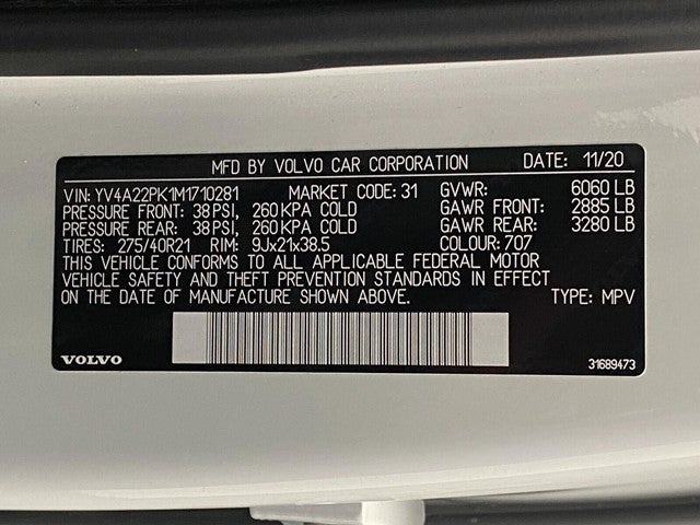 2021 Volvo XC90 T6 AWD Momentum 7P