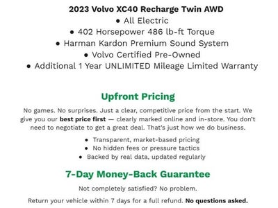 2023 Volvo XC40 Recharge Pure Electric Twin eAWD Ultimate
