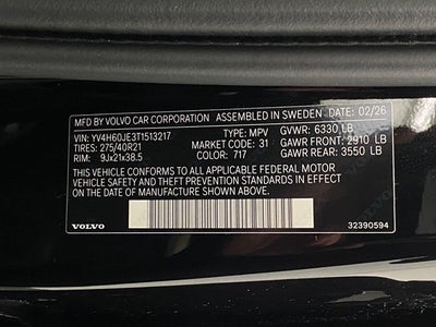 2026 Volvo XC90 Plug-In Hybrid T8 AWD Plus 6-Seater